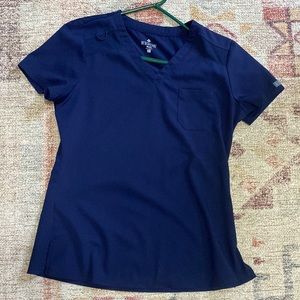 Navy blue scrubs top with pocket
